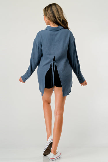 Oversized Button-Up Blouse